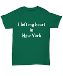 I left my heart in New York mug, Gift mug, Friend mug, Emotional mug, Singers coffee mug, Xmas coffee mug