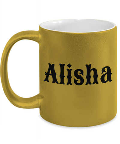 Alisha Gold Mettalic mug for:  Gift, Xmas, and/or B-dy