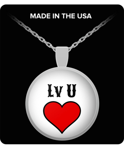 Love you round pendant necklace for her, Gift necklace, Christmas gift, Birthday gift