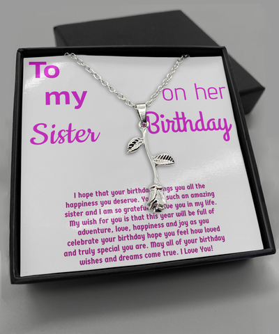 To my sister on her birthday necklace, Gift necklace