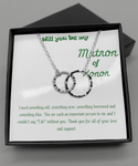 Will you be my Matron of Honor necklace, Gift necklace